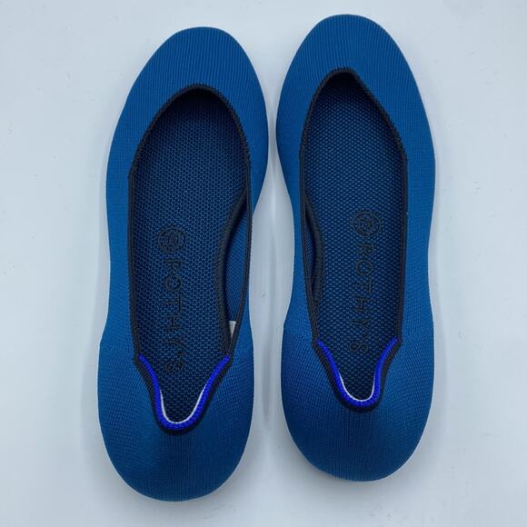 Rothy’s Pacific Blue Square Flats Size 8.5 - Picture 3 of 15